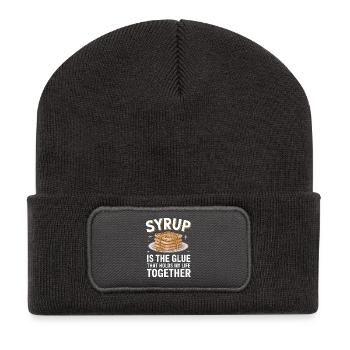 Waffles and Syrup Pancakes Waffles Gift - Recycled Patch Beanie - dark grey - Front