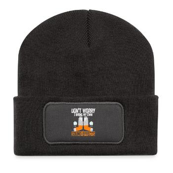 Asthme Asthmatique J’apporte mes propres effets sonores - Beanie recyclé à patch - charbon - Devant
