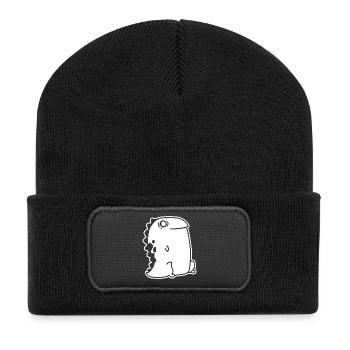 Dino Kawaii – Cute Dinosaur & Cartoon Style - Recycled Patch Beanie - black - Front