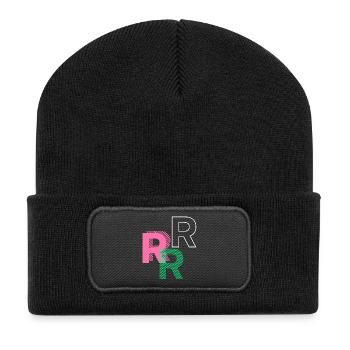 Buchstabe R - Recycelte Patch Beanie - Schwarz - Vorne