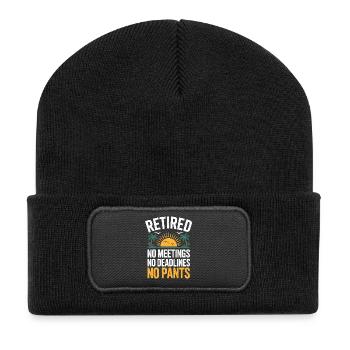 Rentner Lustiger Spruch Ruhestand - Recycelte Patch Beanie - Schwarz - Vorne