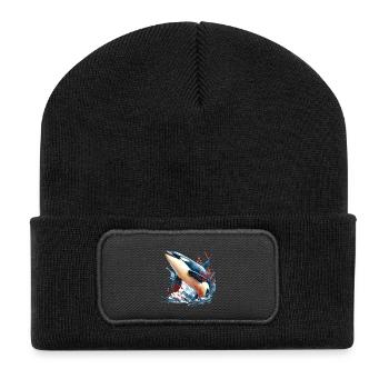 Orca Schwertwal - Recycelte Patch Beanie - Schwarz - Vorne