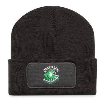 Drôle de dicton Math Frog Calculator - Beanie recyclé à patch - charbon - Devant