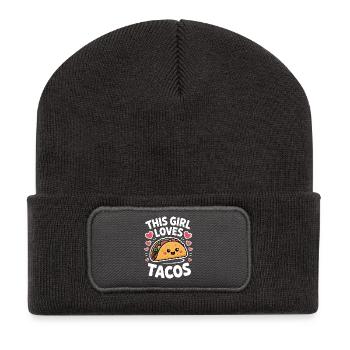 Taco Spruch Mexikanisches Essen Witz Taco Geschenk - Recycelte Patch Beanie - Dunkelgrau - Vorne