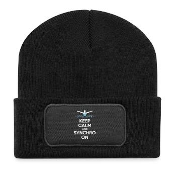Synchronschwimmen Kunstschwimmen Wassersport - Recycelte Patch Beanie - Schwarz - Vorne