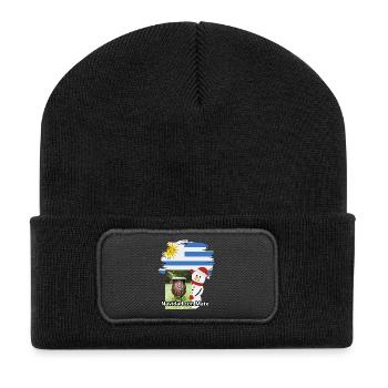 Christmas Celebration with Mate and Snowman - Recycled Patch Beanie - black - Front