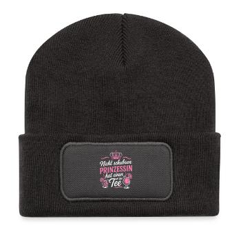 Don't push princess has one in her tea - Bachelor Party - Recycled Patch Beanie - dark grey - Front