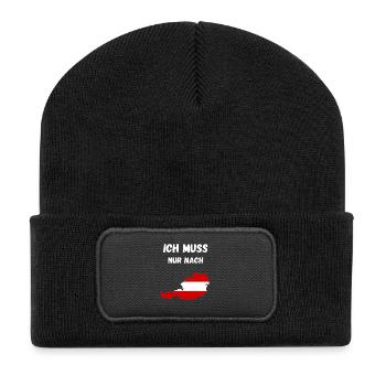 Austria Shirt – I just have to go to Austria - Recycled Patch Beanie - black - Front