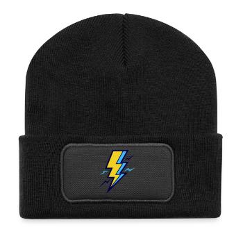 Rayon jaune et bleu - Beanie recyclé à patch - noir - Devant