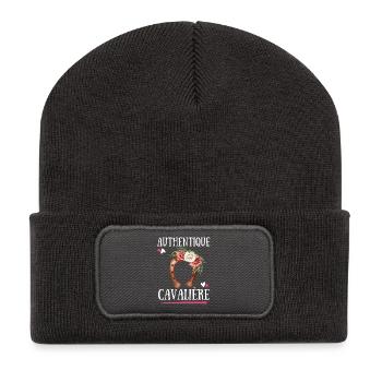 Authentique Cavaliere - Beanie recyclé à patch - charbon - Devant