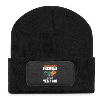 Pickleball Paddleball Dinkball Tennis Paddel - Recycelte Patch Beanie - Schwarz - Vorne