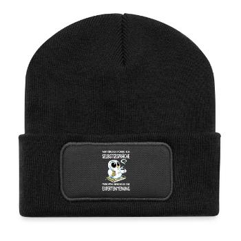 Funny Sayings Fun Outfits Irony Sarcasm - Recycled Patch Beanie - black - Front