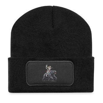 Rodéo de squelette sur ours - Beanie recyclé à patch - noir - Devant