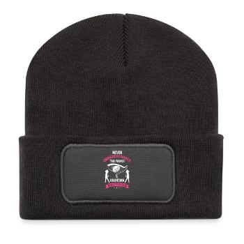 Never Underestimate Grandma On The Golf Course - Recycled Patch Beanie - dark grey - Front
