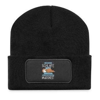 Lustige Sprüche Fun Outfits Ironie Sarkasmus - Recycelte Patch Beanie - Schwarz - Vorne