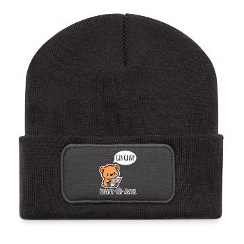 Finanz-Bär-Amter - GIB GELD! - Recycelte Patch Beanie - Dunkelgrau - Vorne