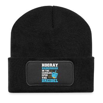 Hanukah Chanukkah Hanukkah - Recycelte Patch Beanie - Schwarz - Vorne