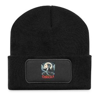 Nacht der Kobra - Vampirdesign - Recycelte Patch Beanie - Schwarz - Vorne