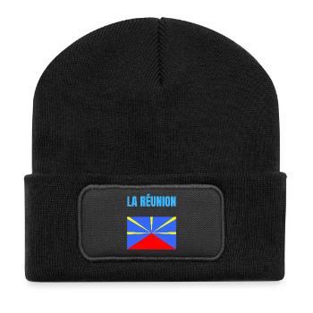 T-shirt drapeau La Réunion volcan - Beanie recyclé à patch - noir - Devant