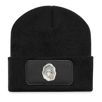 Raton laveur d’hiver dans la neige - Beanie recyclé à patch - noir - Devant
