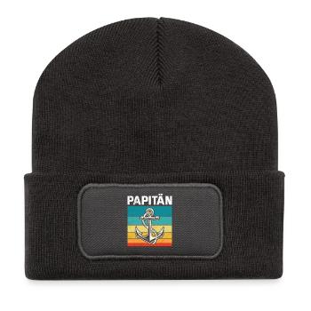Futur Père PAPITAN Rétro Drôle - Beanie recyclé à patch - charbon - Devant
