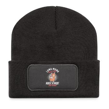 Soon mom LLAMA MOM DOESN'T SPIT LOOKS - Recycled Patch Beanie - dark grey - Front