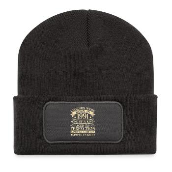 35. Geburtstag Vintage 1991 Jahrgang - Recycelte Patch Beanie - Dunkelgrau - Vorne