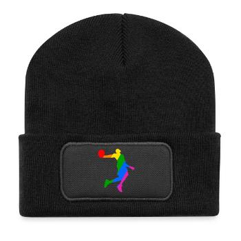 Rainbow Basketball Player - Recycled Patch Beanie - black - Front