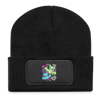 Retro Bats Halloween Kids - Recycled Patch Beanie - black - Front