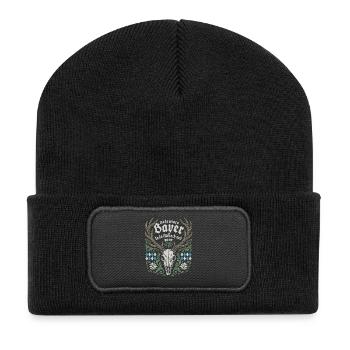L’homme ne peut pas devenir plus qu’un Bavarois - Beanie recyclé à patch - noir - Devant