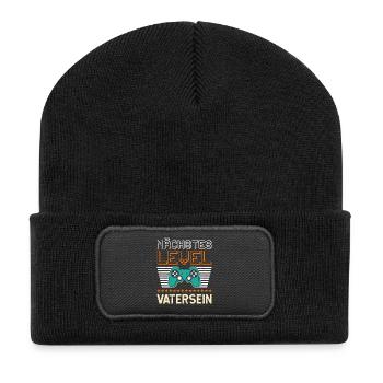 Gamer Dad NEXT LEVEL DAD Fun - Recycled Patch Beanie - black - Front