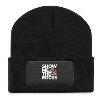 Rock Collecting Rockhound Rock Collector Geology - Recycled Patch Beanie - black - Front