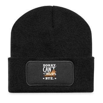 Seeotter Kann Nicht Tschüss Sagen - Recycelte Patch Beanie - Schwarz - Vorne