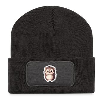 Igel - Recycelte Patch Beanie - Dunkelgrau - Vorne