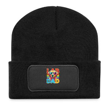 Labrador Dad Lunettes de soleil arc-en-ciel, père - Beanie recyclé à patch - noir - Devant