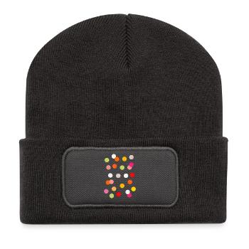 spotty Dans le besoin enfants enfants spotty spotted dots - Beanie recyclé à patch - charbon - Devant