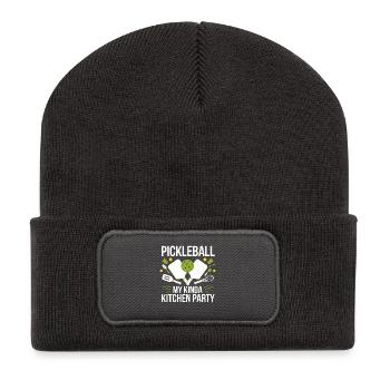 Pickleball My Kinda Kitchen Party - Beanie recyclé à patch - charbon - Devant