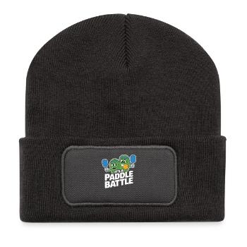Paddleball Pickleball Cadeau Paddle Battle - Beanie recyclé à patch - charbon - Devant