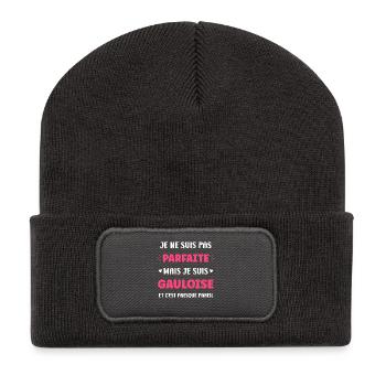 Gauloise pas parfaite mais fière - Beanie recyclé à patch - charbon - Devant