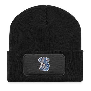 Koala - Recycelte Patch Beanie - Schwarz - Vorne