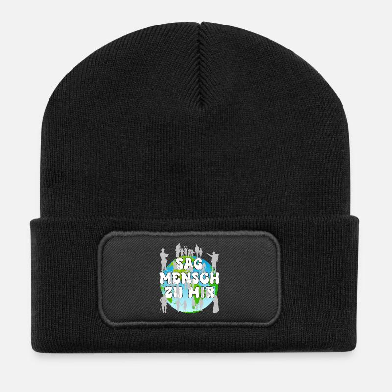 Globale Menschheit Vereint Gemeinschaft Diversität - Recycelte Patch Beanie - Schwarz