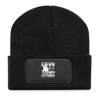 Lustige Seeotter-hunde - Recycelte Patch Beanie - Schwarz - Vorne