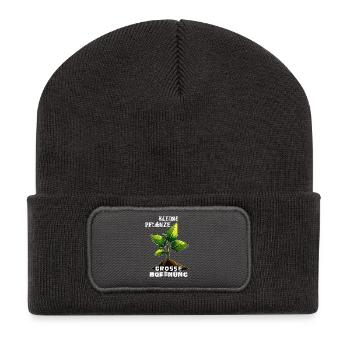 PETITE PLANTE, GRAND ESPOIR - Beanie recyclé à patch - charbon - Devant