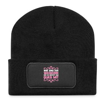 Enterrement de vie de garçon Équipe Mariée Enterrement de vie de jeune fille - Beanie recyclé à patch - noir - Devant