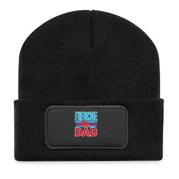 Frenchie Dad Vintage Bulldog, Love Dogs  - Recycled Patch Beanie - black - Front