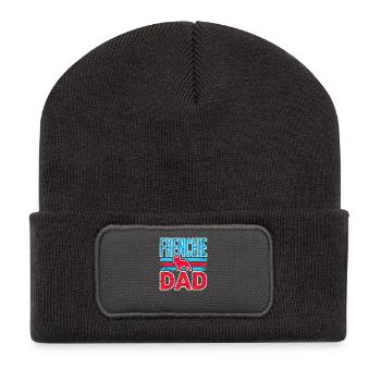 Frenchie Papa Vintage Bulldogge, Liebe Hunde - Recycelte Patch Beanie - Dunkelgrau - Vorne