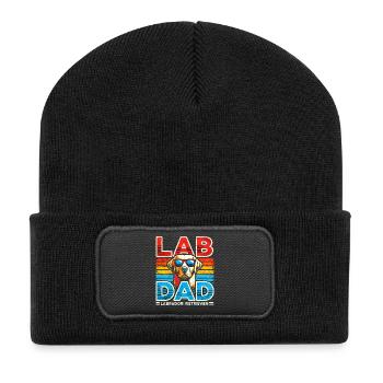 Labrador Papa Retro Sonnenbrille - Recycelte Patch Beanie - Schwarz - Vorne