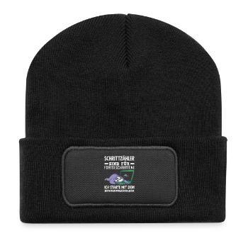 Podomètre? J’utilise le détecteur de mouvement - Beanie recyclé à patch - noir - Devant