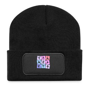 Ballett Tanzen Balletttänzerin Tänzerin Ballerina  - Recycelte Patch Beanie - Schwarz - Vorne