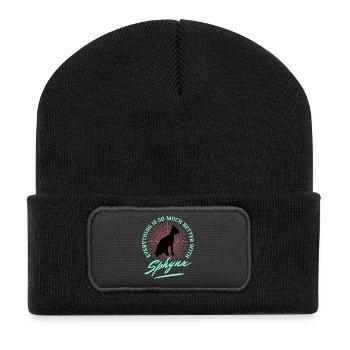 Sphynx Cat Funny Sayings - Recycled Patch Beanie - black - Front